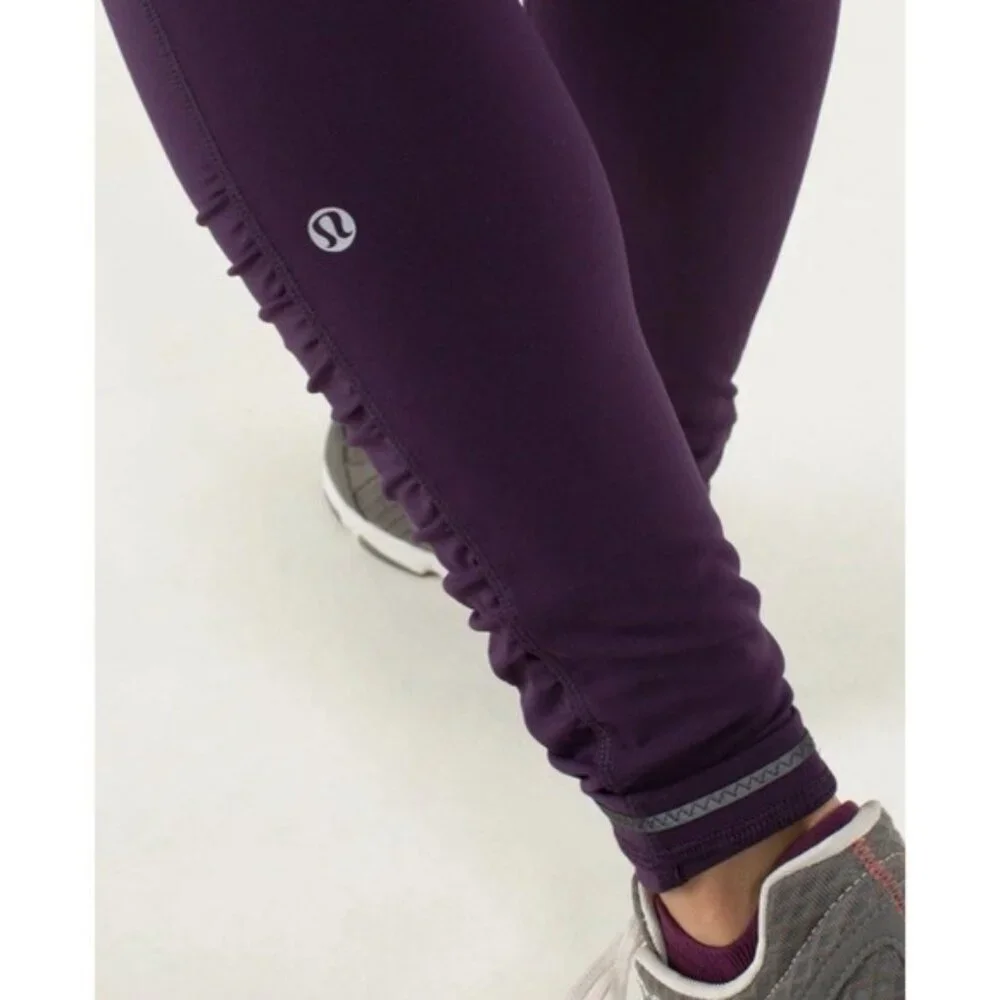 Lululemon Women's Size 8 Deep Zinfandel‎ Speed Tight Brushed Interlock Leggings